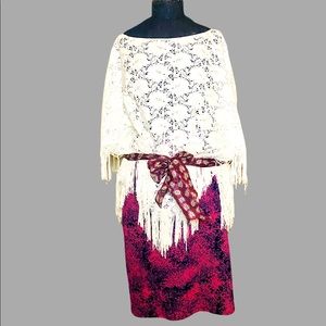 Lularoe Cassie pencil skirt in navy and pink, size L